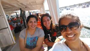 Angeles, Iveta and Angie on the ferry ride back home.